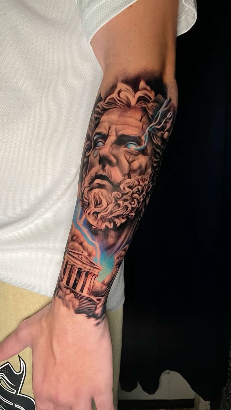 26 Zeus Tattoo Ideas 2025 for Sleeve, Forearm, and Full Back Designs with Greek Gods Mythology