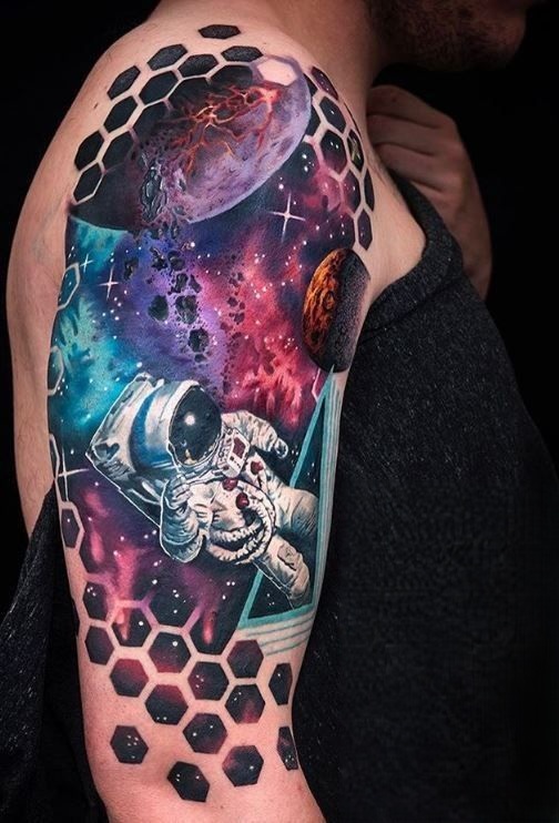 Astronaut Tattoo Ideas for Men and Women – Minimalist, Stencil Outline, and Cosmic Designs
