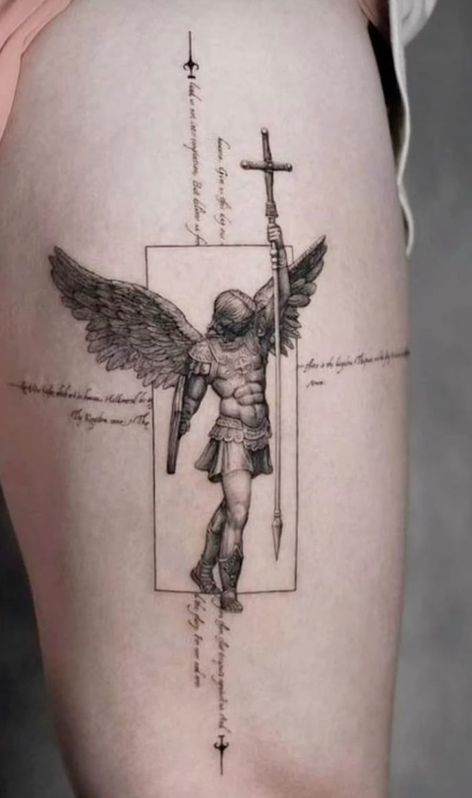 28 Archangel Michael Tattoo Designs for Men and Women – Realism, Sleeve, and Geometric Ideas