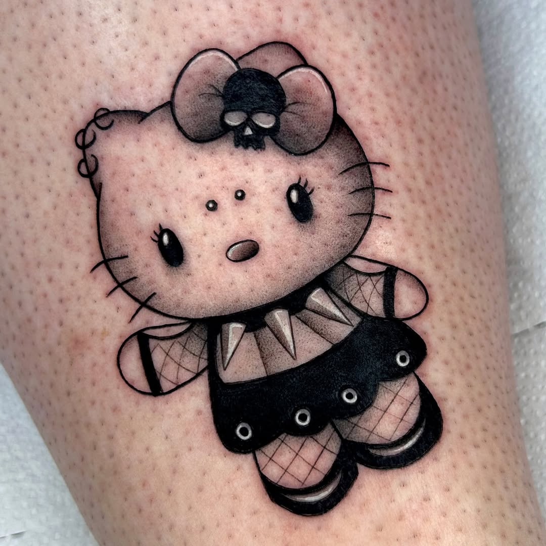 Hello Kitty Tattoo 29 Ideas 2025 for Women, Men &#038; Couples – Sleeve, Fine Line, Y2K, Cien Pies &#038; More