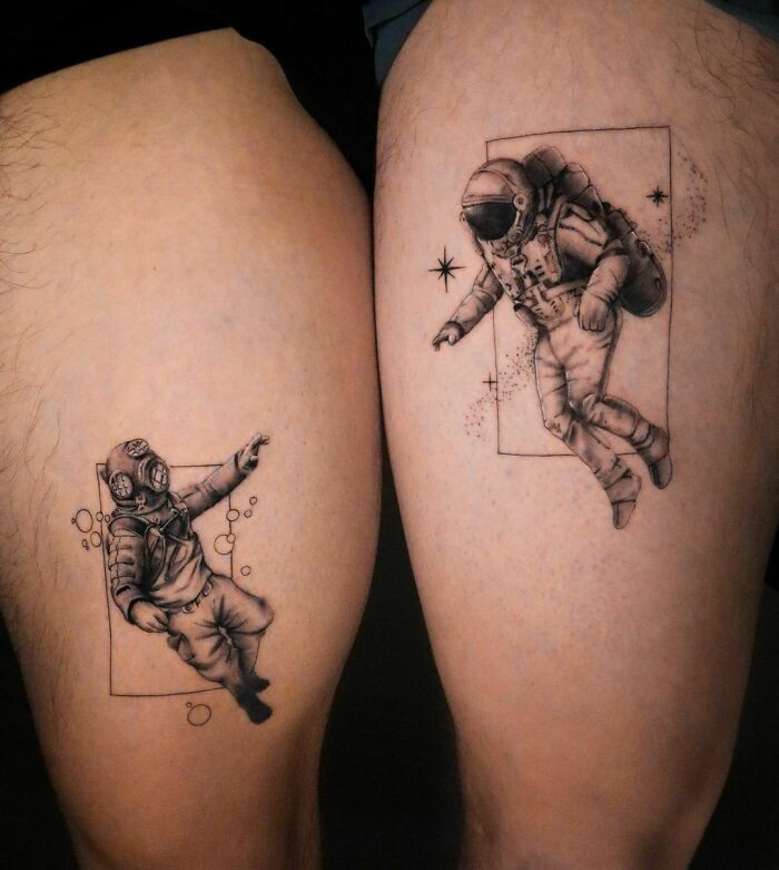 Astronaut Tattoo Ideas for Men and Women – Minimalist, Stencil Outline, and Cosmic Designs