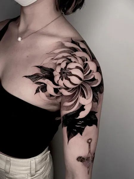 27 November Birth Flower Tattoo 2025 Ideas Featuring Chrysanthemums, Peony, Fine Line Designs