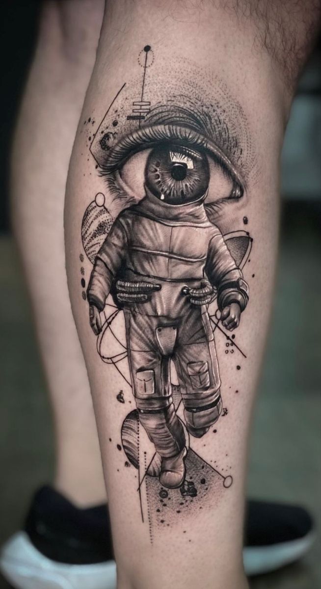 Astronaut Tattoo Ideas for Men and Women – Minimalist, Stencil Outline, and Cosmic Designs
