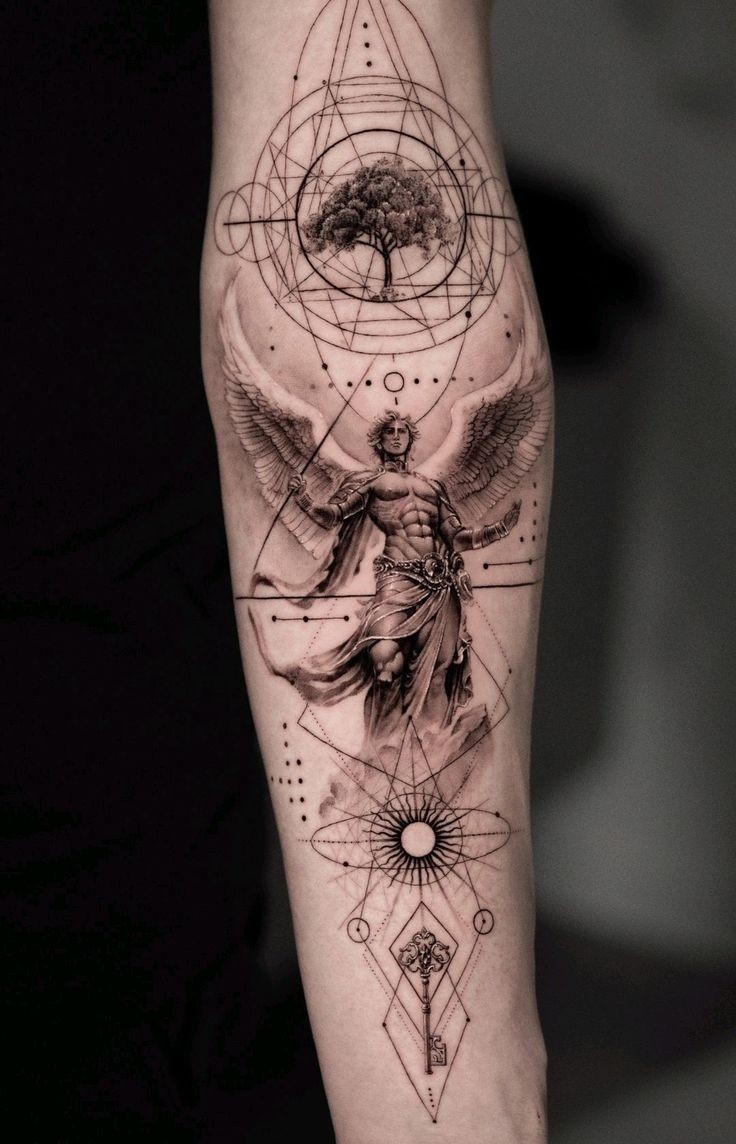 28 Archangel Michael Tattoo Designs for Men and Women – Realism, Sleeve, and Geometric Ideas