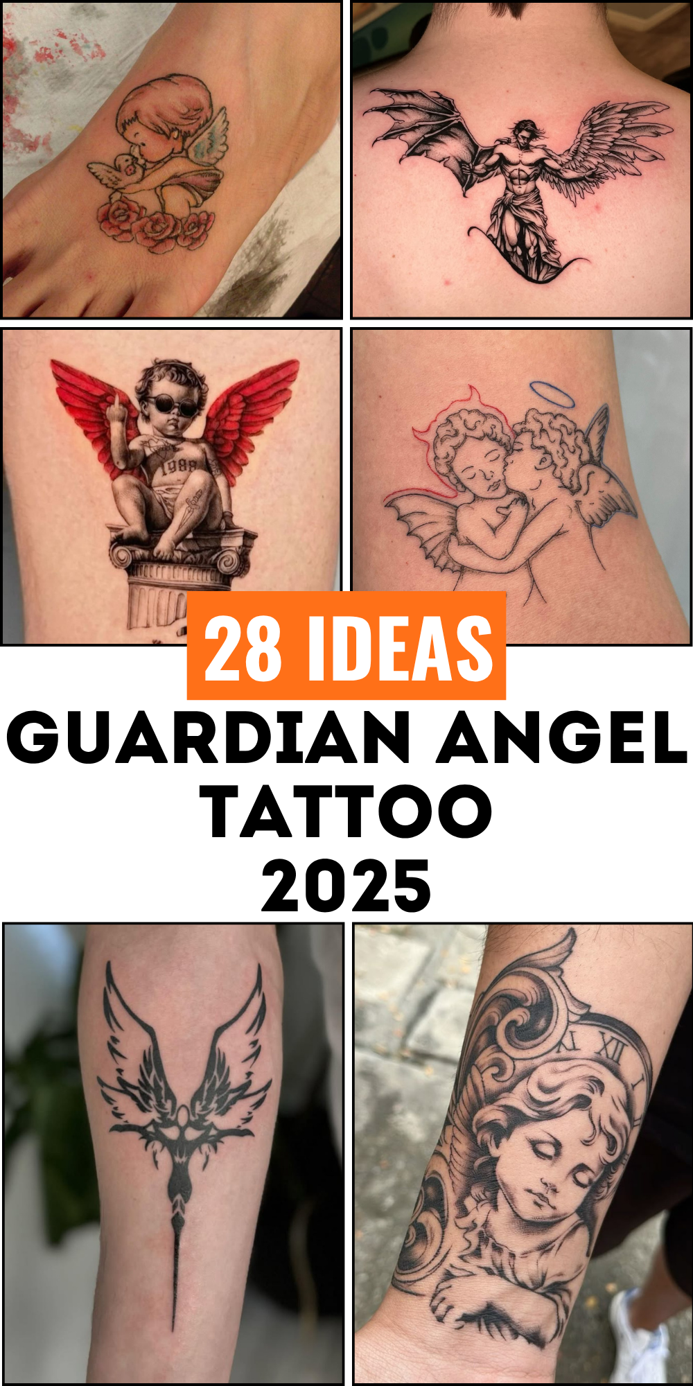 28 Guardian Angel Tattoo 2025 Designs for Men and Women – Small Meaningful Art Styles