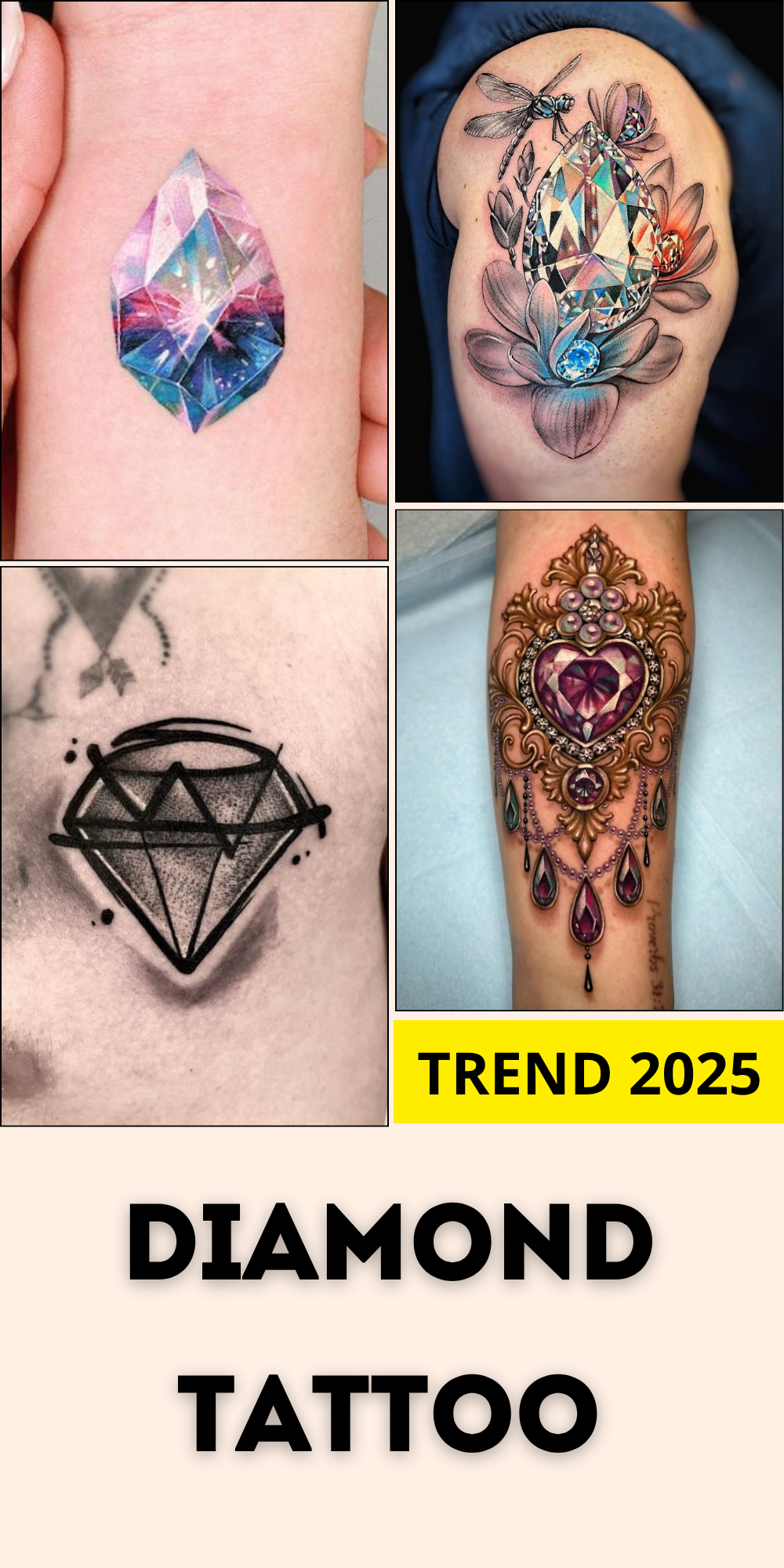 30 Diamond Tattoo Ideas 2025 for Men and Women With Meaningful Designs