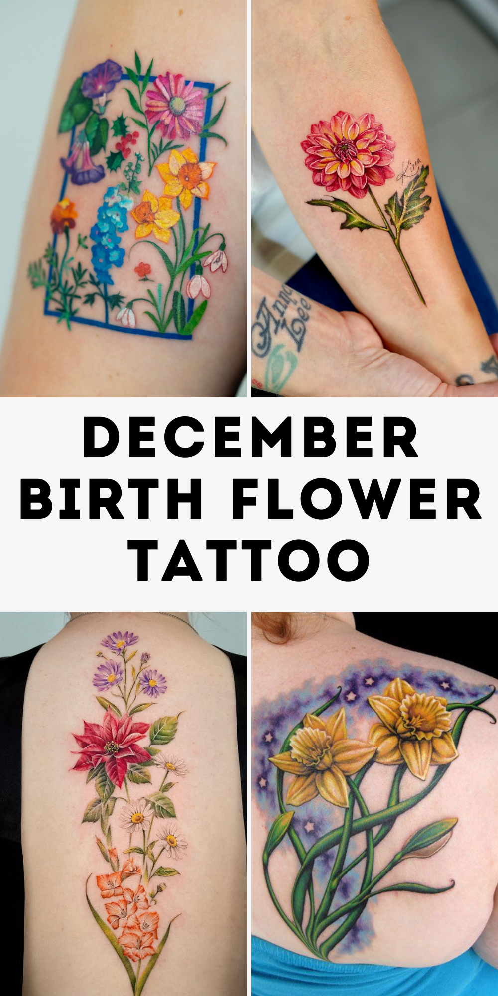 26 December Birth Flower Tattoo Ideas With Narcissus and Holly Designs for 2025