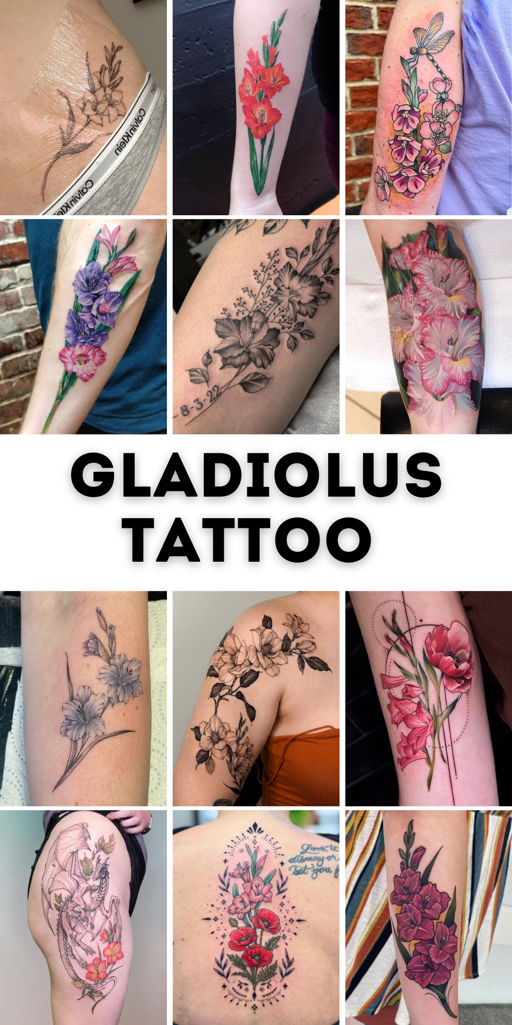 25 Gladiolus Tattoo Ideas with Simple Designs, Fine Line, Color and More
