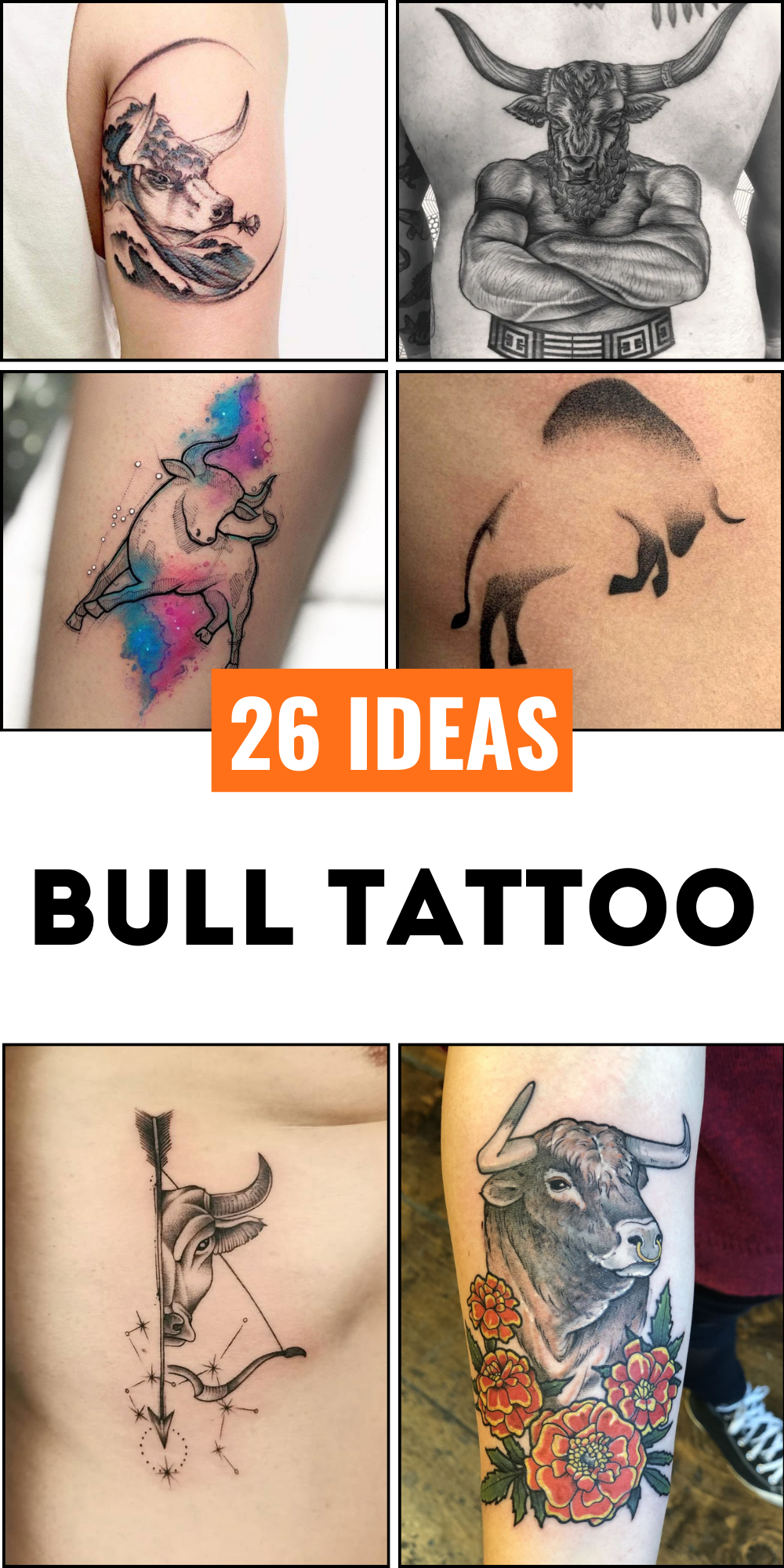26 Bull Tattoo Ideas – Powerful Designs for Men and Feminine Taurus Zodiac Styles