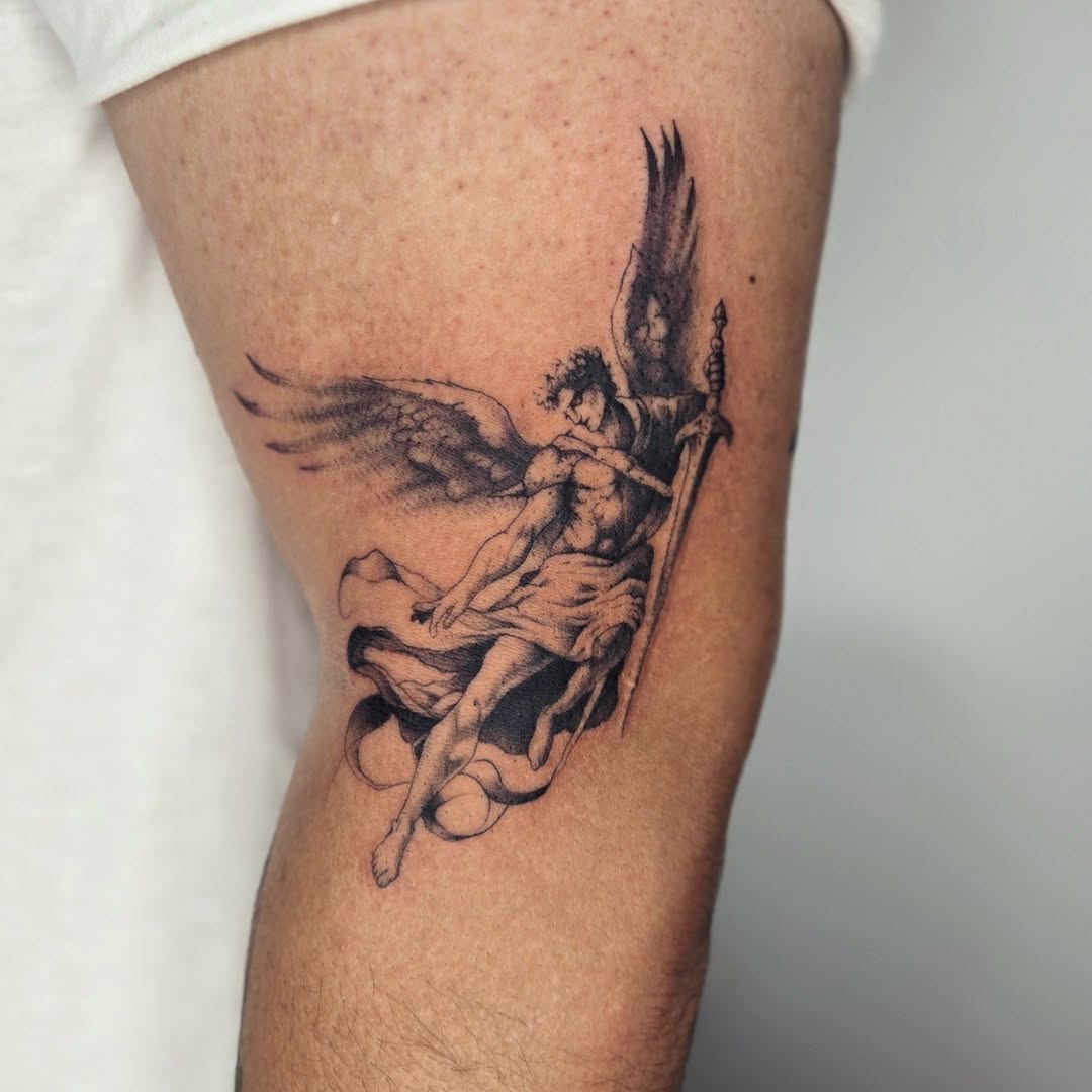 29 Powerful St Michael Tattoo Designs for Men and Women – Forearm, Sleeve, Geometric, Traditional