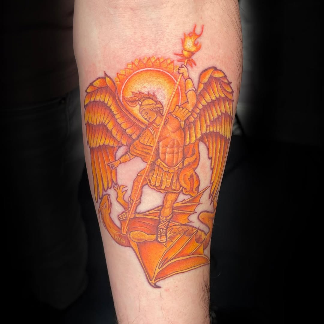 29 Powerful St Michael Tattoo Designs for Men and Women – Forearm, Sleeve, Geometric, Traditional