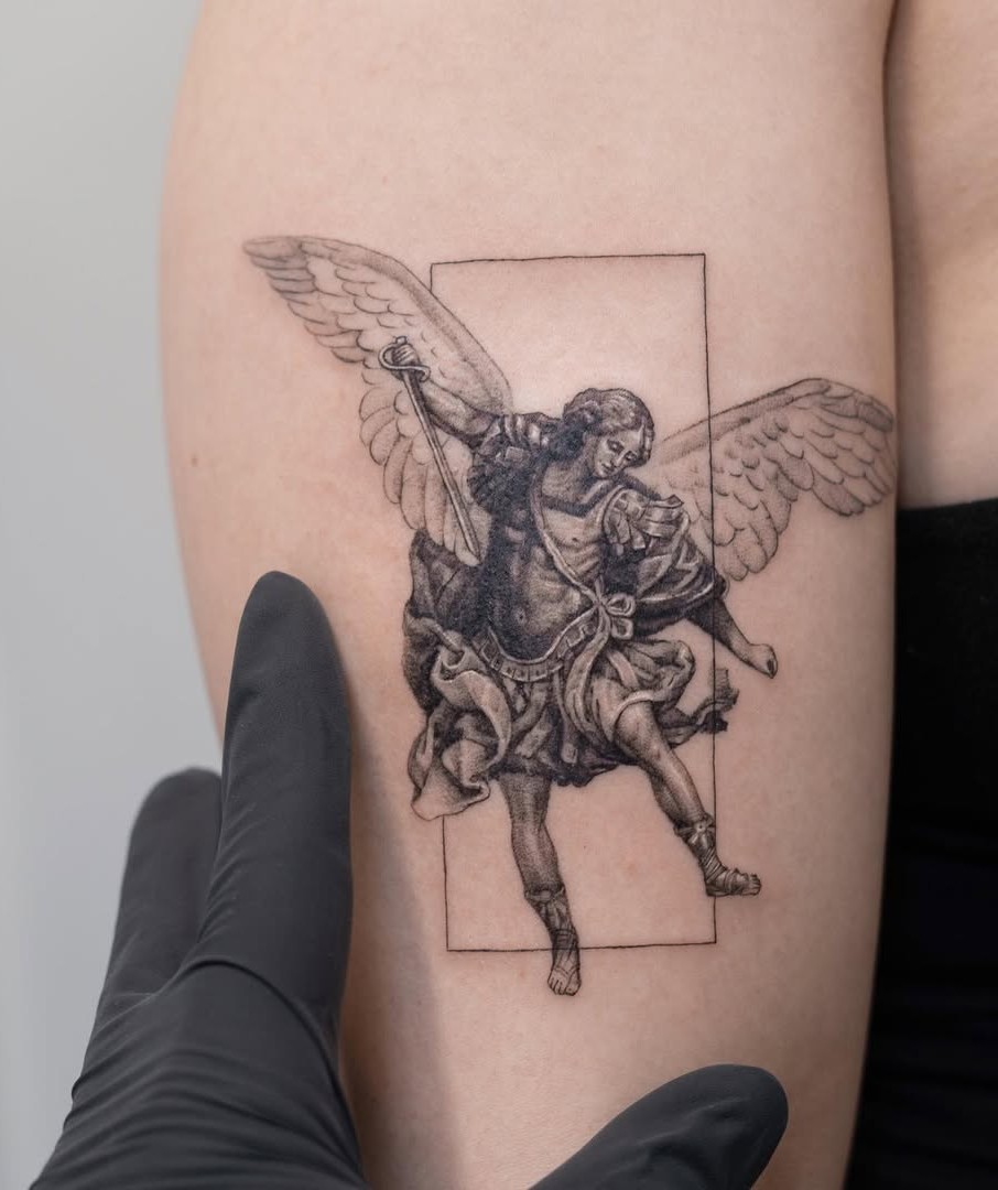 29 Powerful St Michael Tattoo Designs for Men and Women – Forearm, Sleeve, Geometric, Traditional