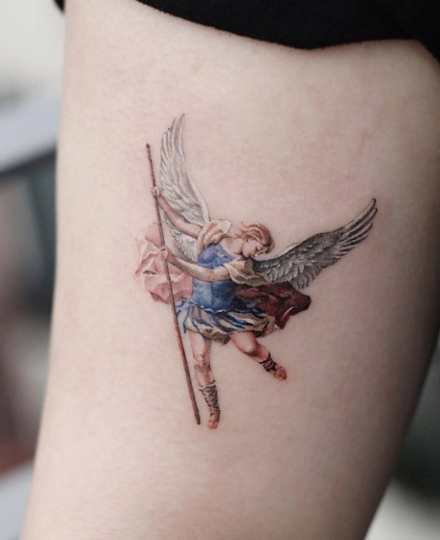 29 Powerful St Michael Tattoo Designs for Men and Women – Forearm, Sleeve, Geometric, Traditional