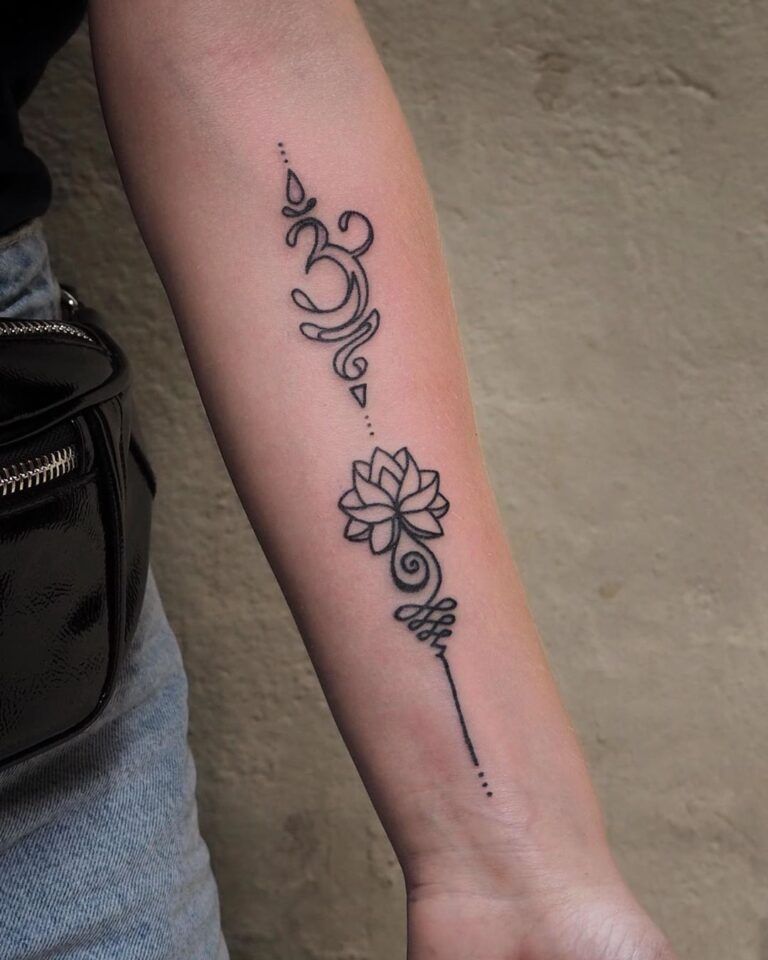 26 Unalome Tattoo Ideas with Lotus, Om and Spiritual Meaning Symbols