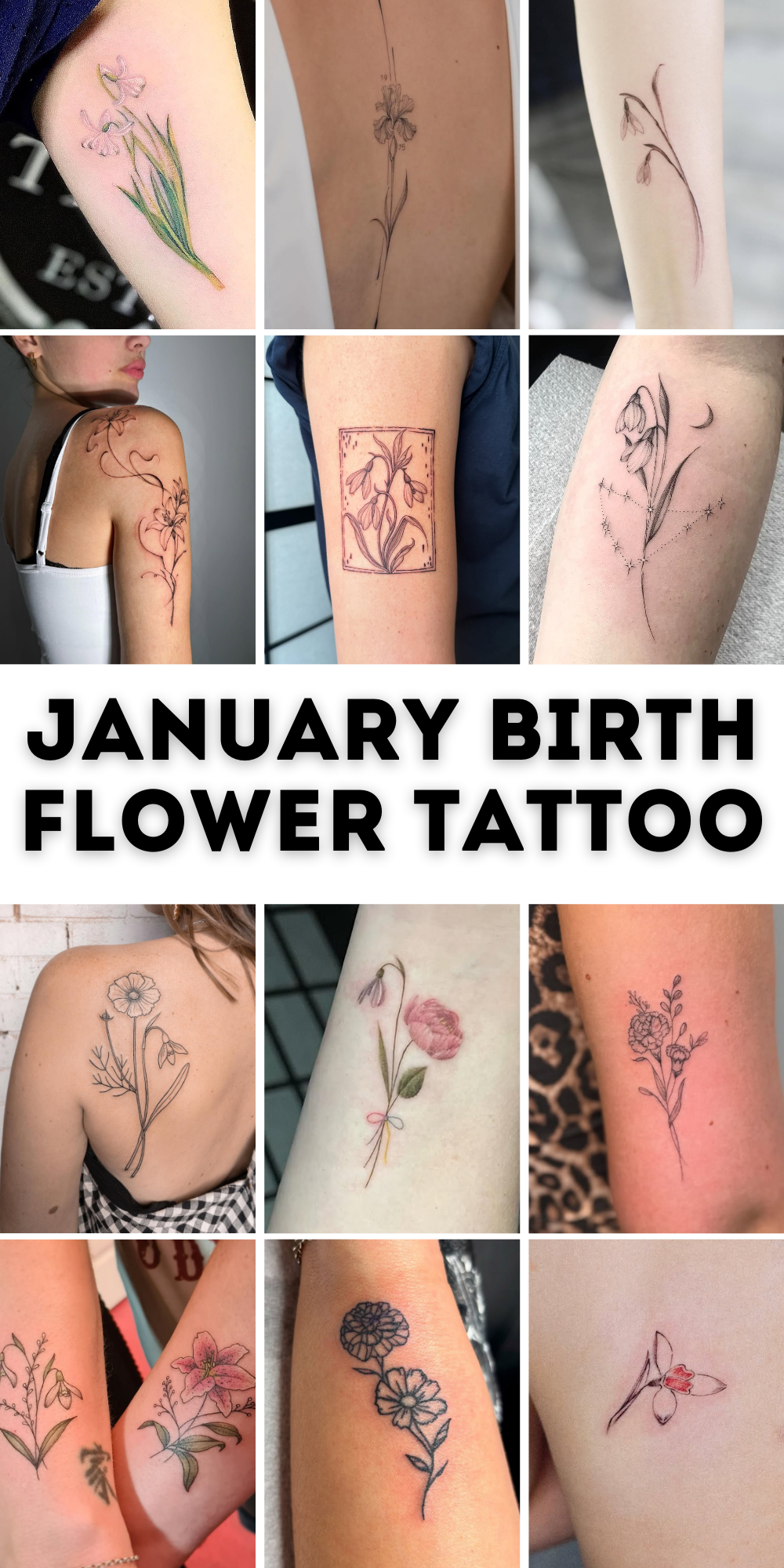 26 January Birth Flower Tattoo Ideas: Stunning Carnation and Snowdrop Designs