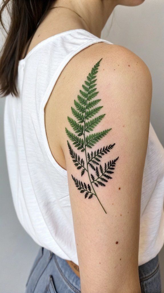 29 Fern Tattoo Ideas: Nature’s Most Elegant Lines, From Shoulder Fronds to Hip Vines