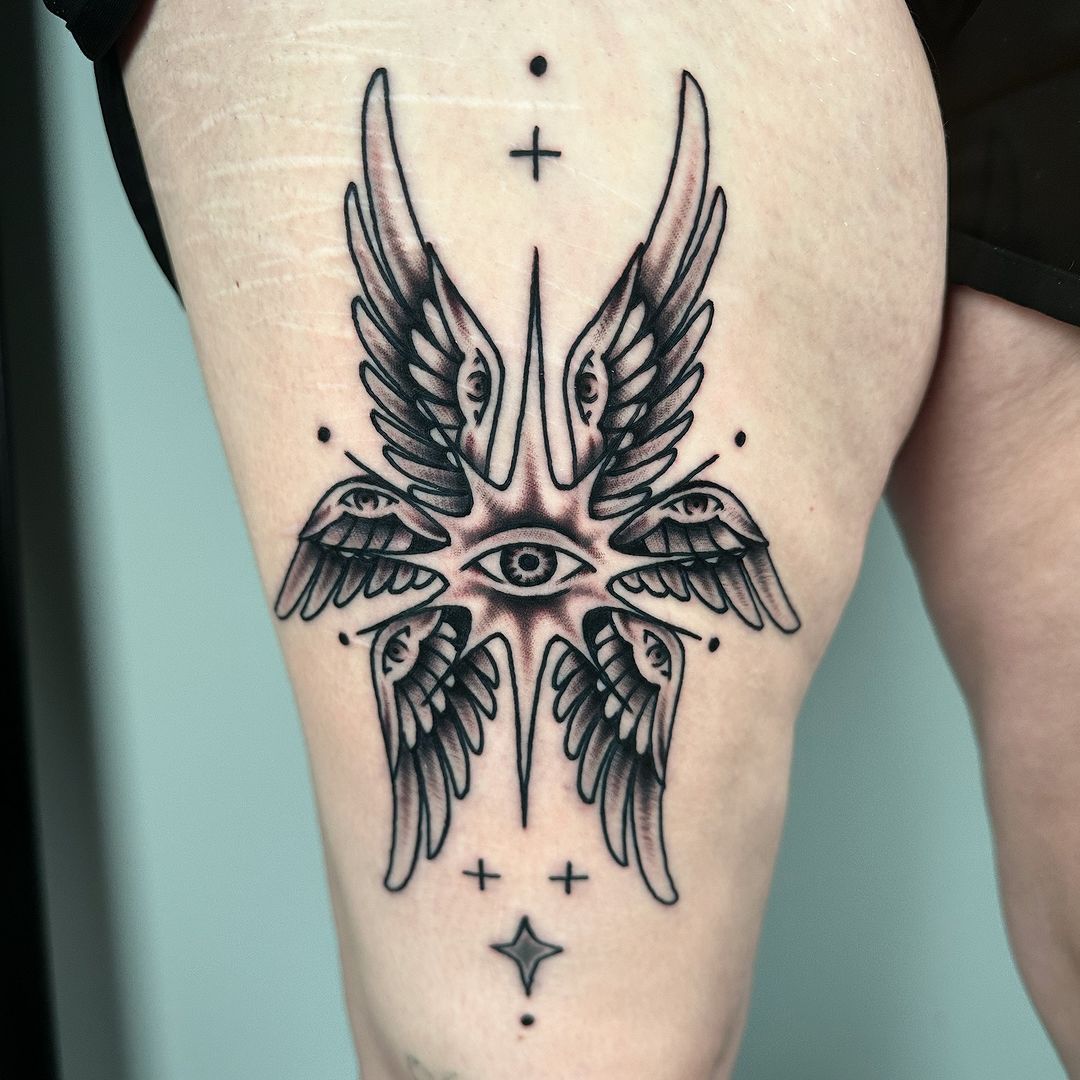 28 Seraphim Tattoo Ideas: Sacred Wings, Watchful Eyes, and Sharp Lines