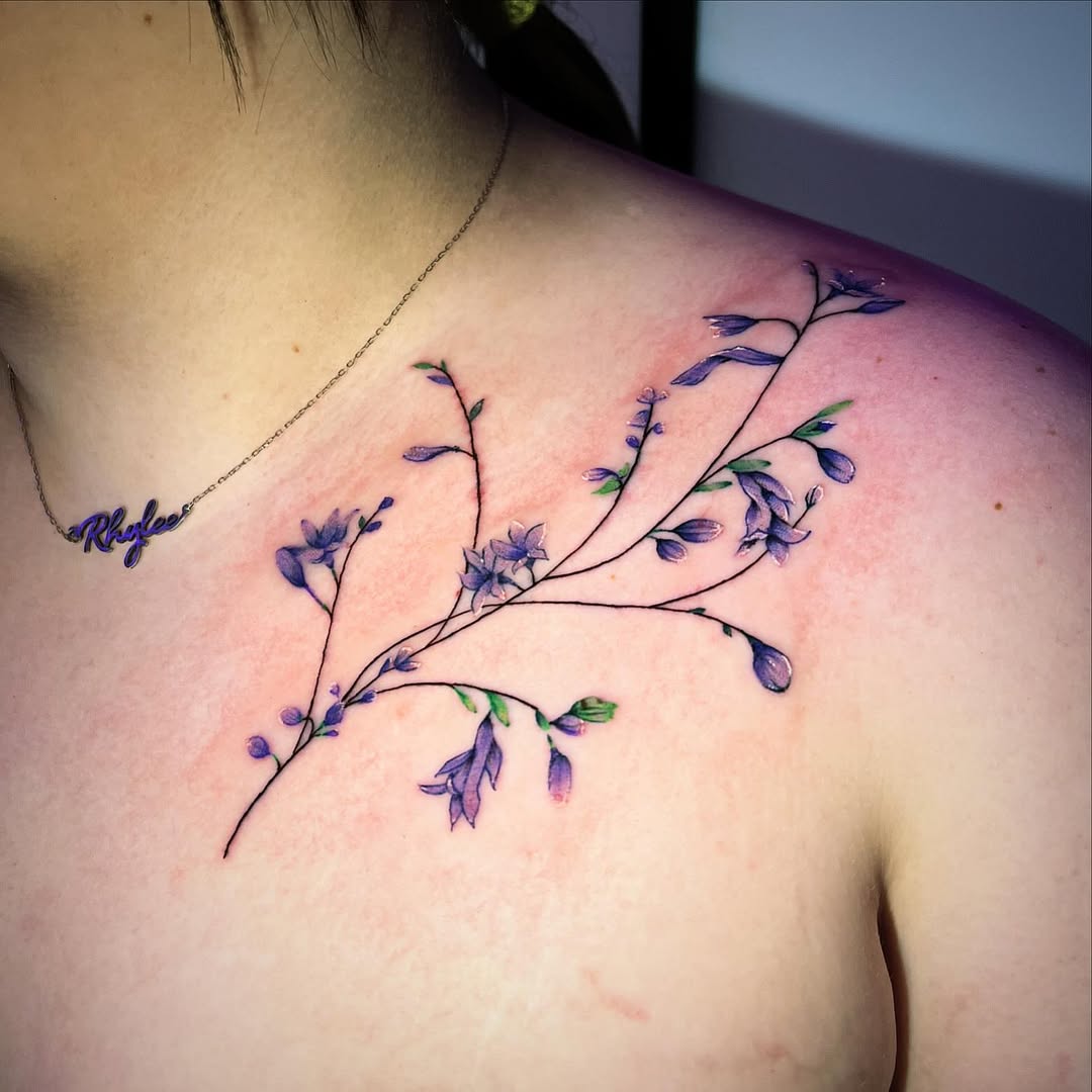 28 Larkspur Tattoo Ideas: Delicate July Blooms with Big Meaning