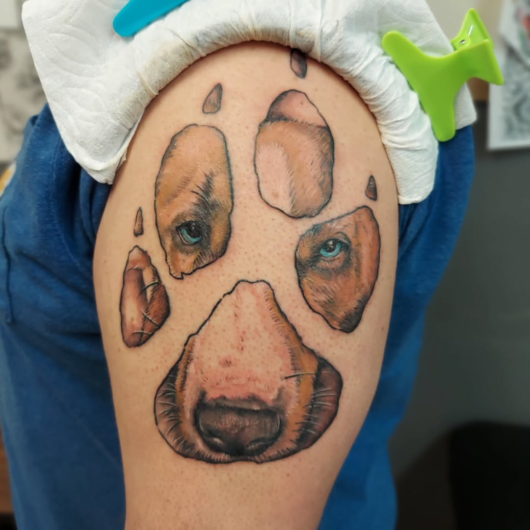 30 Heartfelt Dog Memorial Tattoo Ideas: Unique Paw Prints, Fine Line Portraits &#038; Tiny Tributes