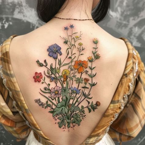 29 Flower Bouquet Tattoo Ideas: Fine Line, Birth Month and Family Designs for Women