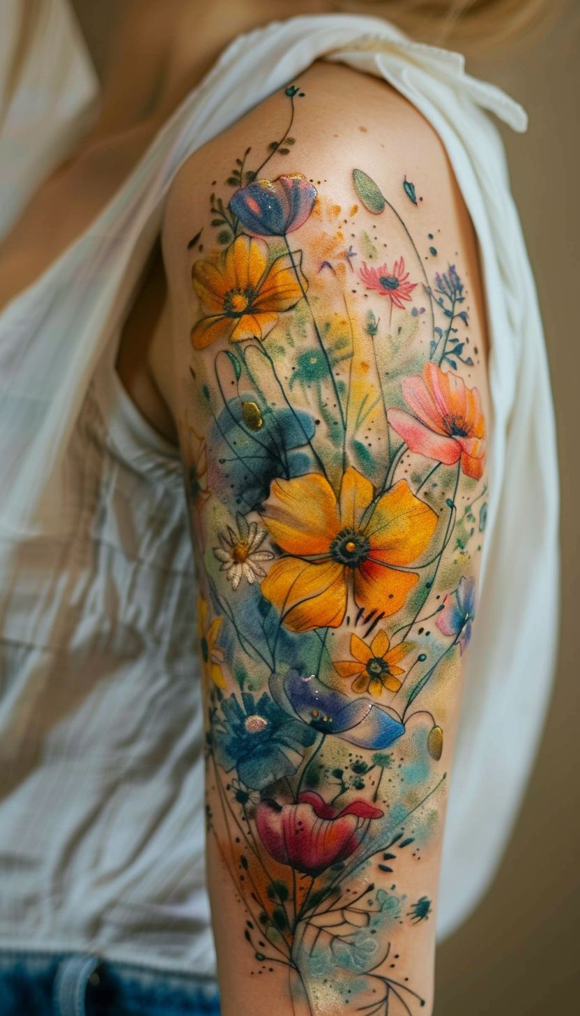 29 Flower Bouquet Tattoo Ideas: Fine Line, Birth Month and Family Designs for Women