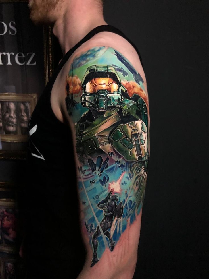 30 Halo Tattoo Ideas: Best Designs with Master Chief, Energy Swords and Iconic Halo Rings