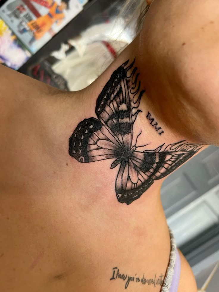 28 Butterfly Neck Tattoo Ideas: Bold and Delicate Designs for Women and Men