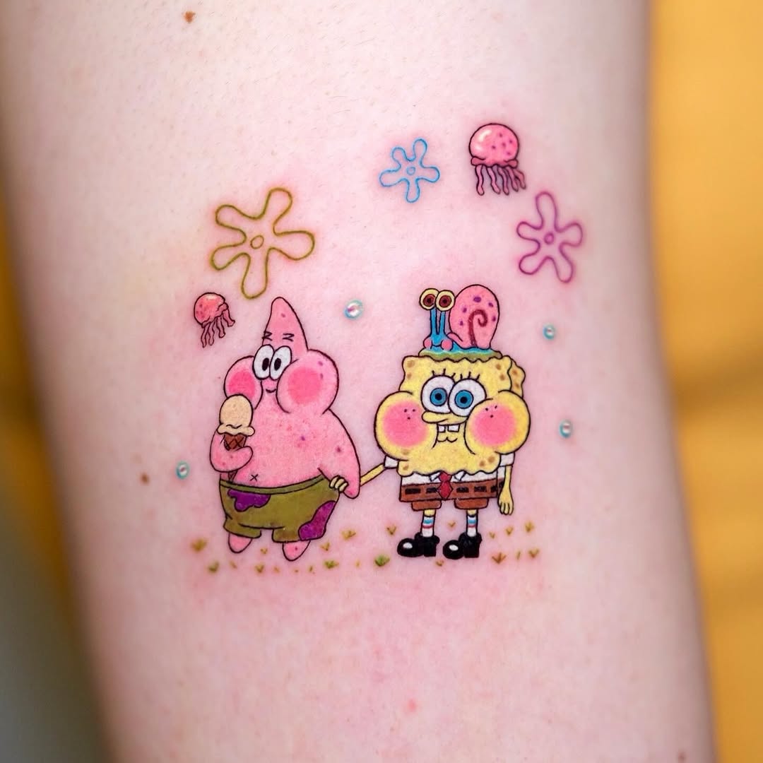 30 SpongeBob Tattoo Ideas: Playful Nostalgia Meets Modern Ink Culture