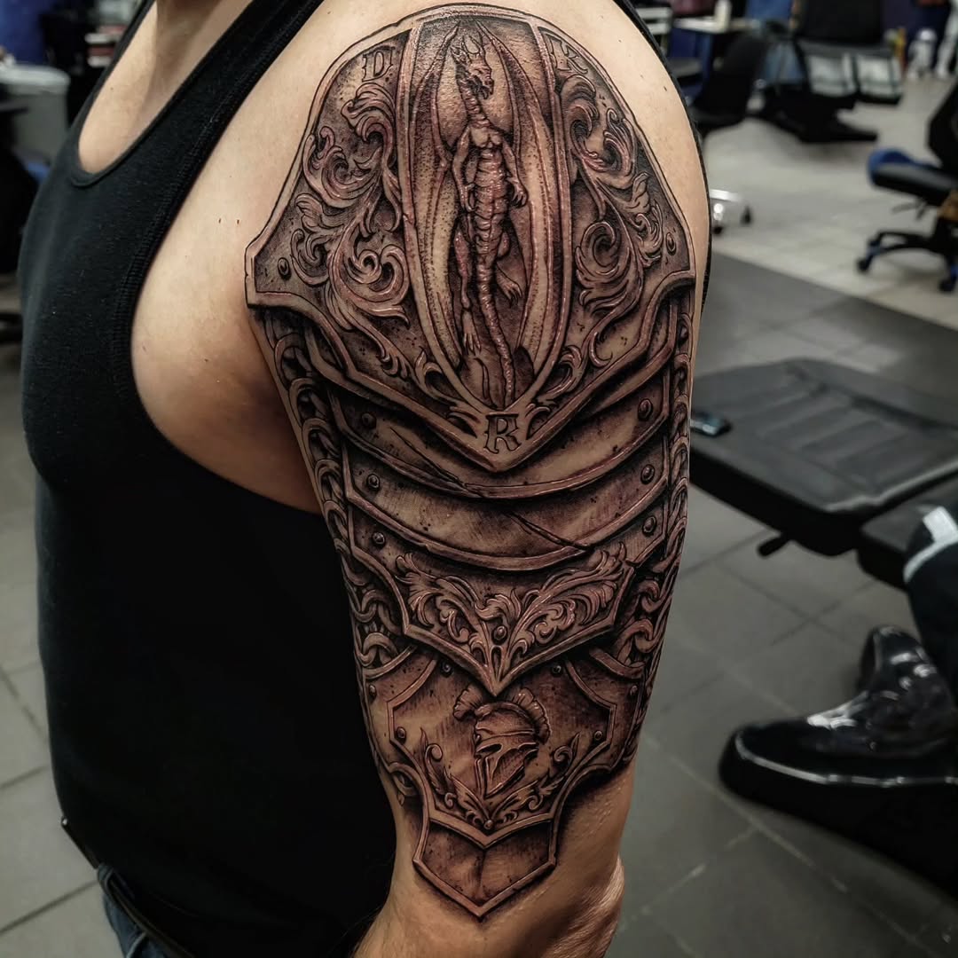 29 Armor Tattoo Ideas for Men: Medieval, Roman, and Warrior-Inspired Designs