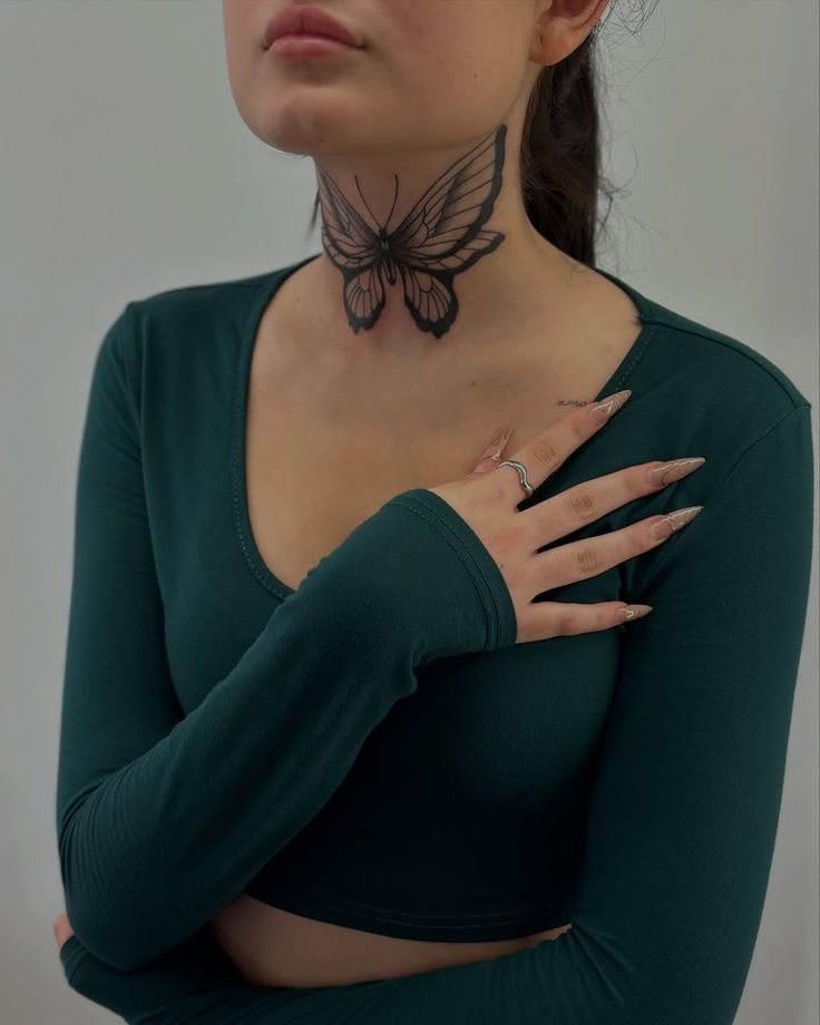 28 Butterfly Neck Tattoo Ideas: Bold and Delicate Designs for Women and Men