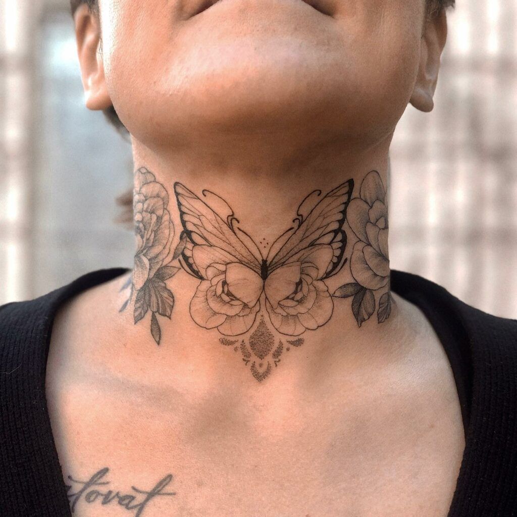 28 Butterfly Neck Tattoo Ideas: Bold and Delicate Designs for Women and Men