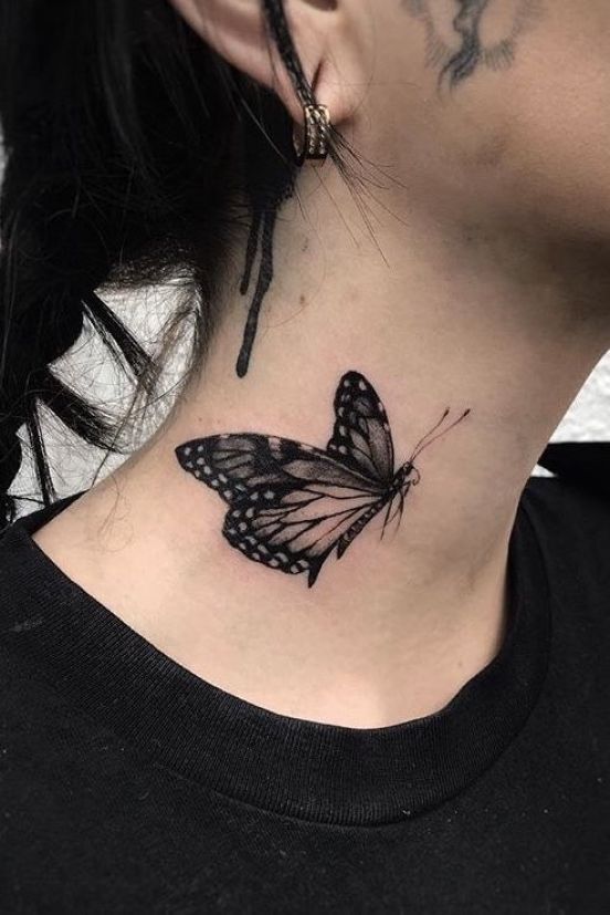 28 Butterfly Neck Tattoo Ideas: Bold and Delicate Designs for Women and Men
