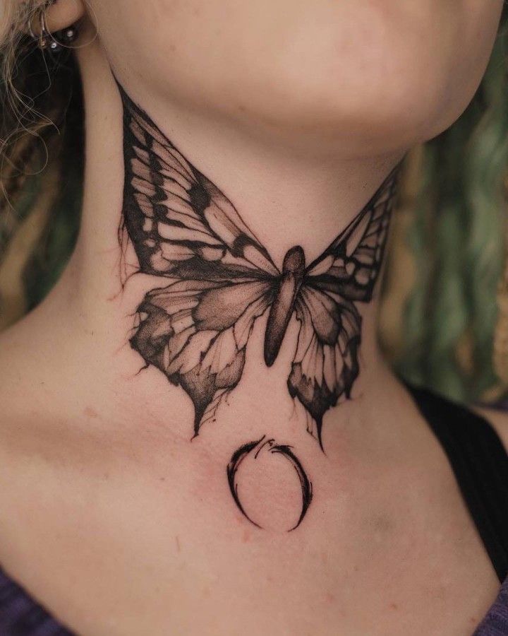 28 Butterfly Neck Tattoo Ideas: Bold and Delicate Designs for Women and Men