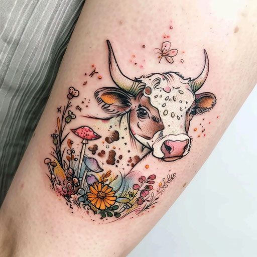 26 Cow Tattoo Ideas for Women: Cute, Minimalist, and Colorful Designs for Every Style