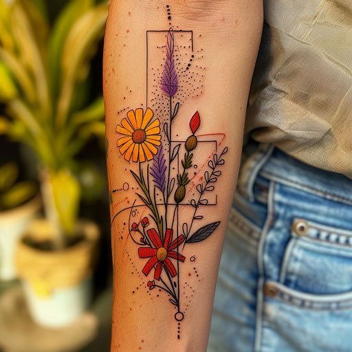 29 Flower Bouquet Tattoo Ideas: Fine Line, Birth Month and Family Designs for Women