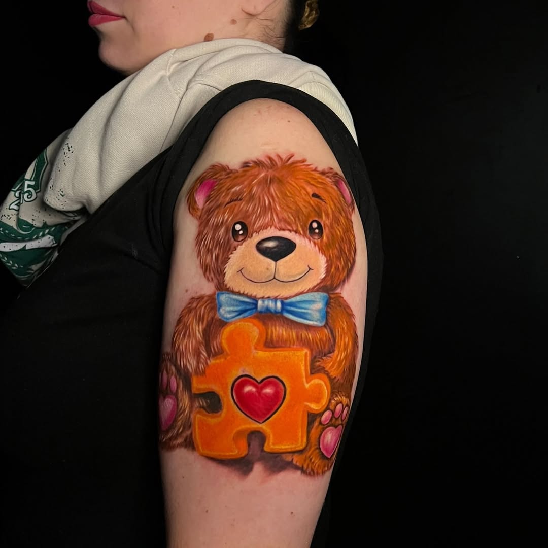 32 Teddy Bear Tattoo Ideas: Cute Tiny Fine Line Designs for Men & Women, From Childhood Stencils to Traditional Styles