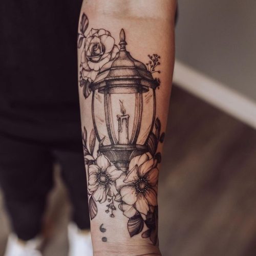 Lantern Tattoo Ideas – Symbolic Light, Gothic, Floral and Fine Line ...