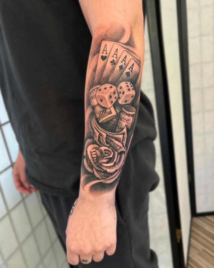 Gambling Tattoo Ideas for Men and Women: Vegas Sleeve Designs, Money ...