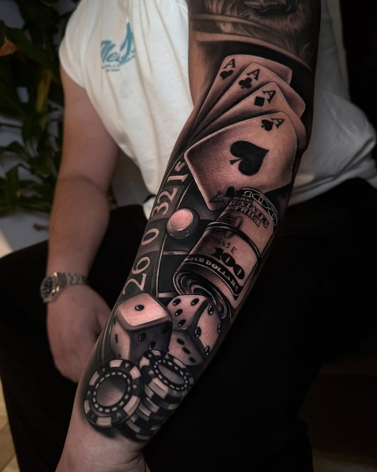 Gambling Tattoo Ideas for Men and Women: Vegas Sleeve Designs, Money ...