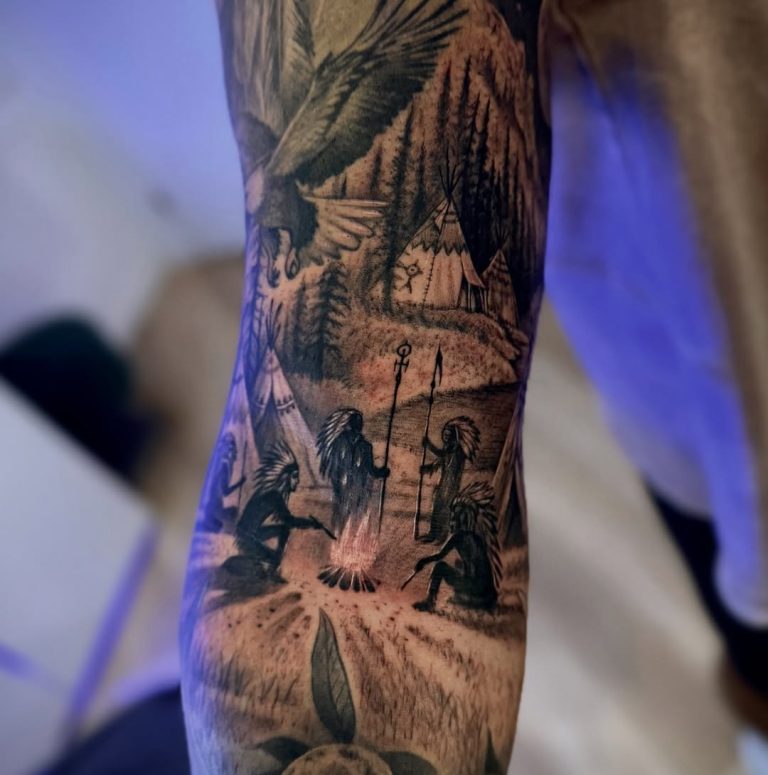 Native American Tattoo Ideas: Wolf, Eagle, Feather, Tribal Art ...