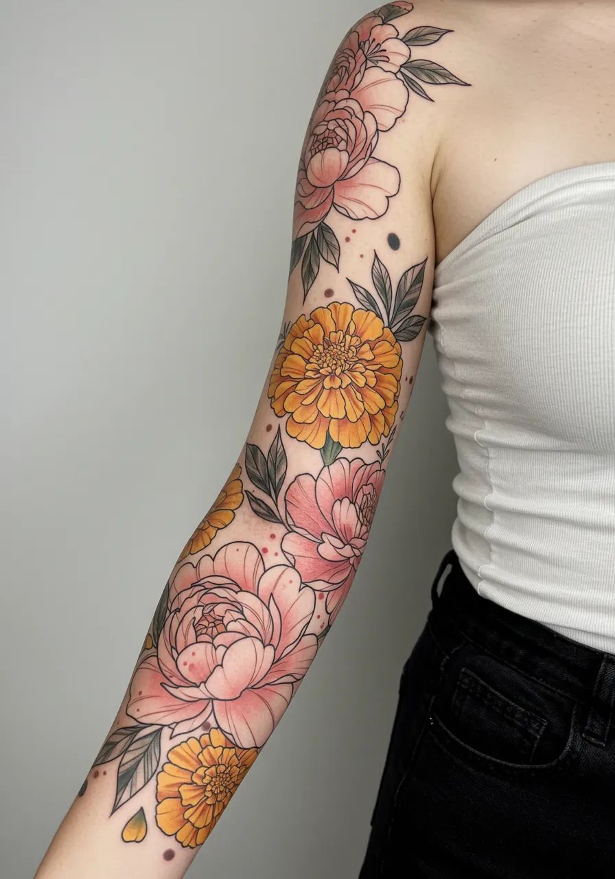 28 Flower Sleeve Tattoo Ideas: Fine Line Floral Designs, Butterfly Accents, And Bold Color Sleeves For Women