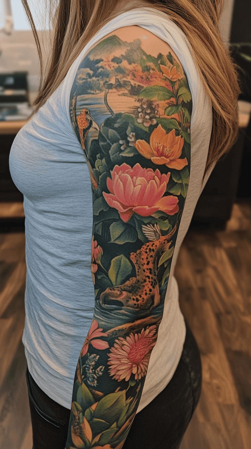 28 Flower Sleeve Tattoo Ideas: Fine Line Floral Designs, Butterfly Accents, And Bold Color Sleeves For Women