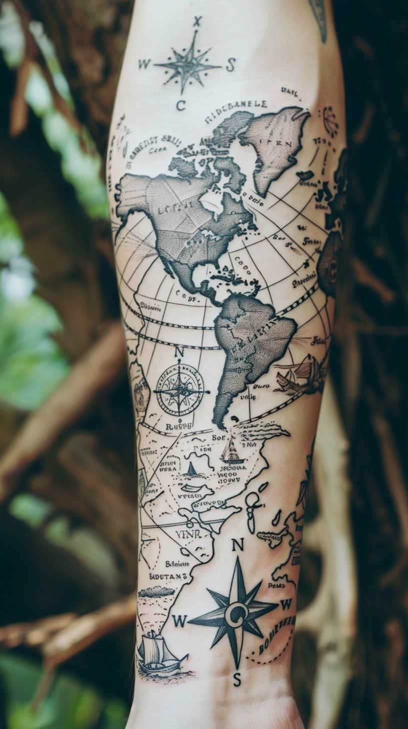 30 Map Tattoo Ideas: Meaningful Designs for Travelers, Dreamers, and Adventurers
