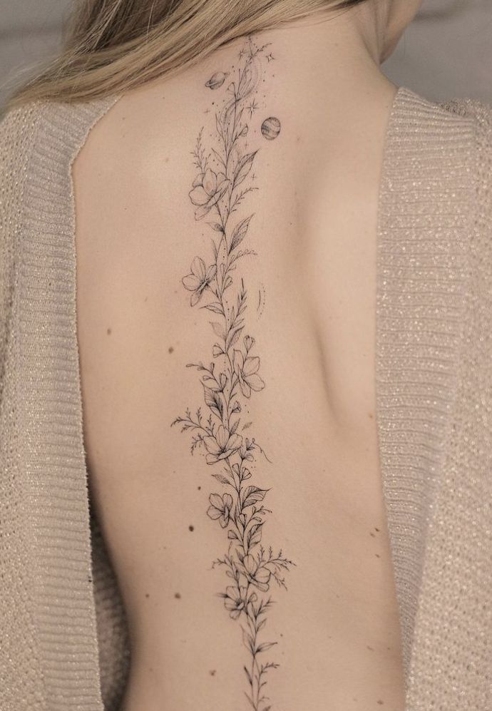 30 Flower Spine Tattoo Ideas 2026: Elegant, Dainty & Meaningful Designs for Women
