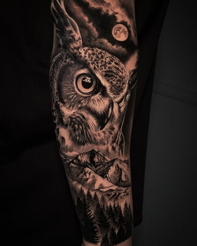 26 Owl Tattoo Ideas 2026 That Blend Dark Realism, Fine Line Art, and Timeless Symbolism