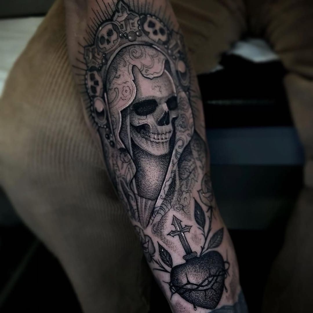 31 Santa Muerte Tattoo Ideas 2026: Powerful Designs with Meaning, Faith, and Timeless Black & Grey Style