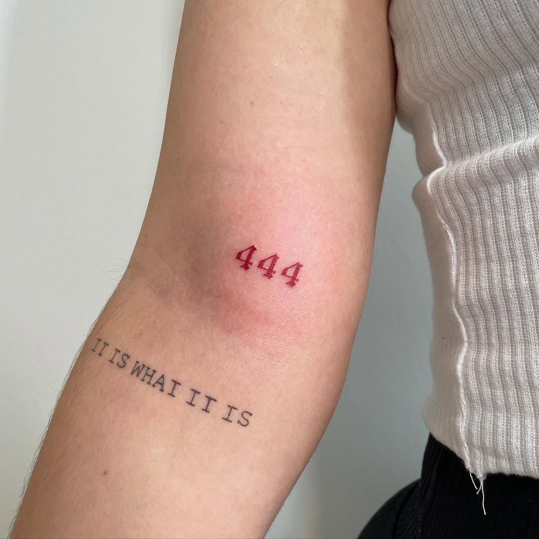 26 Ideas 444 Tattoo 2026: Meaningful Angel Number Designs, Placement Ideas & Modern Inspiration