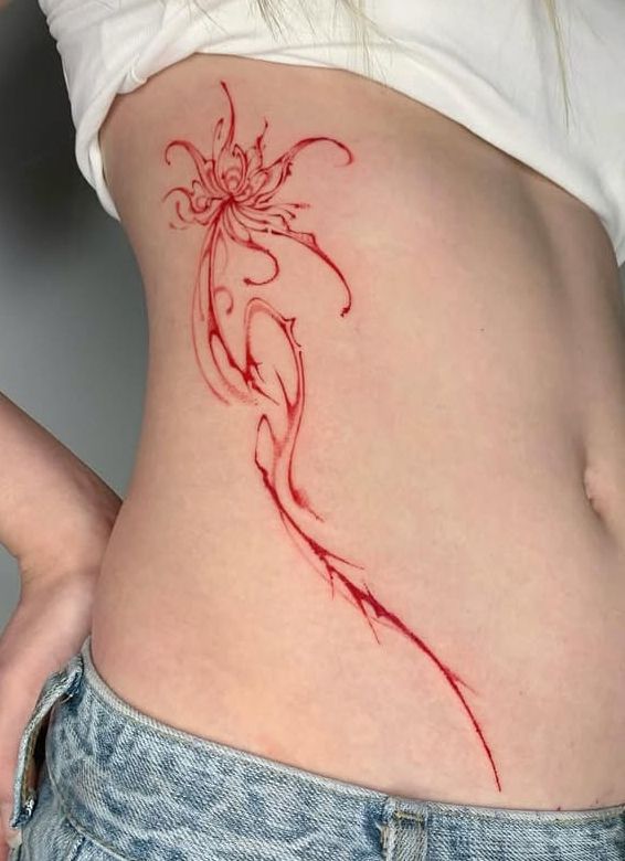 28 Red Ink Tattoo Ideas 2026: Fine Line Florals, Back Pieces and Feminine Designs