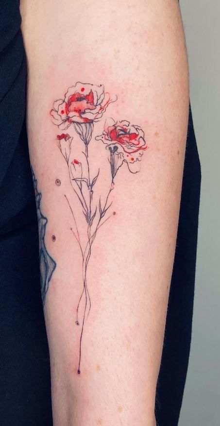 28 Carnation Tattoo Ideas 2026: Delicate Florals, Fine Lines, and Rich Red Ink