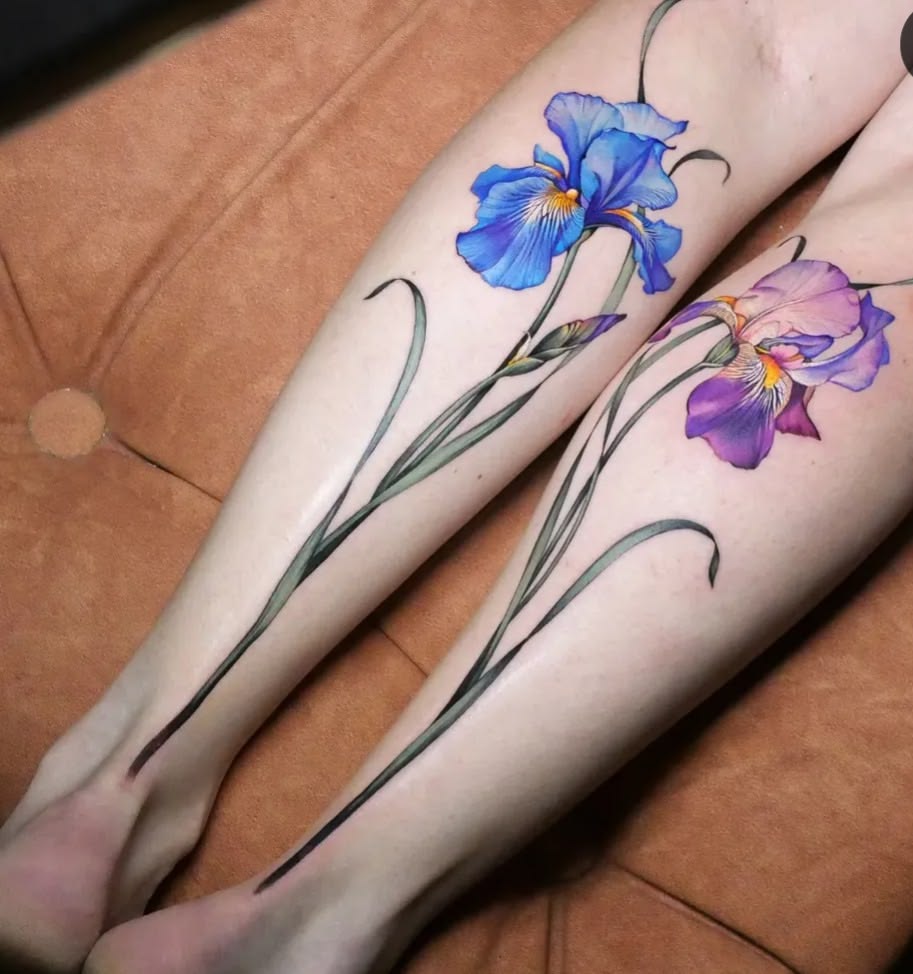 32 Iris Tattoo Ideas: Beautiful Floral Designs From Delicate Fine Line to Bold Color